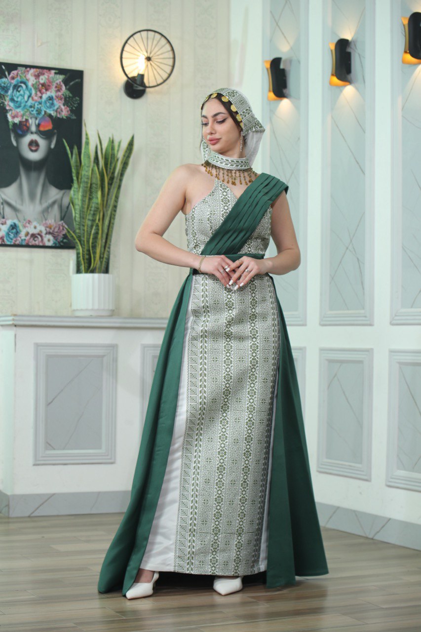 Embroidered Sleeveless Dress with Plain Extension