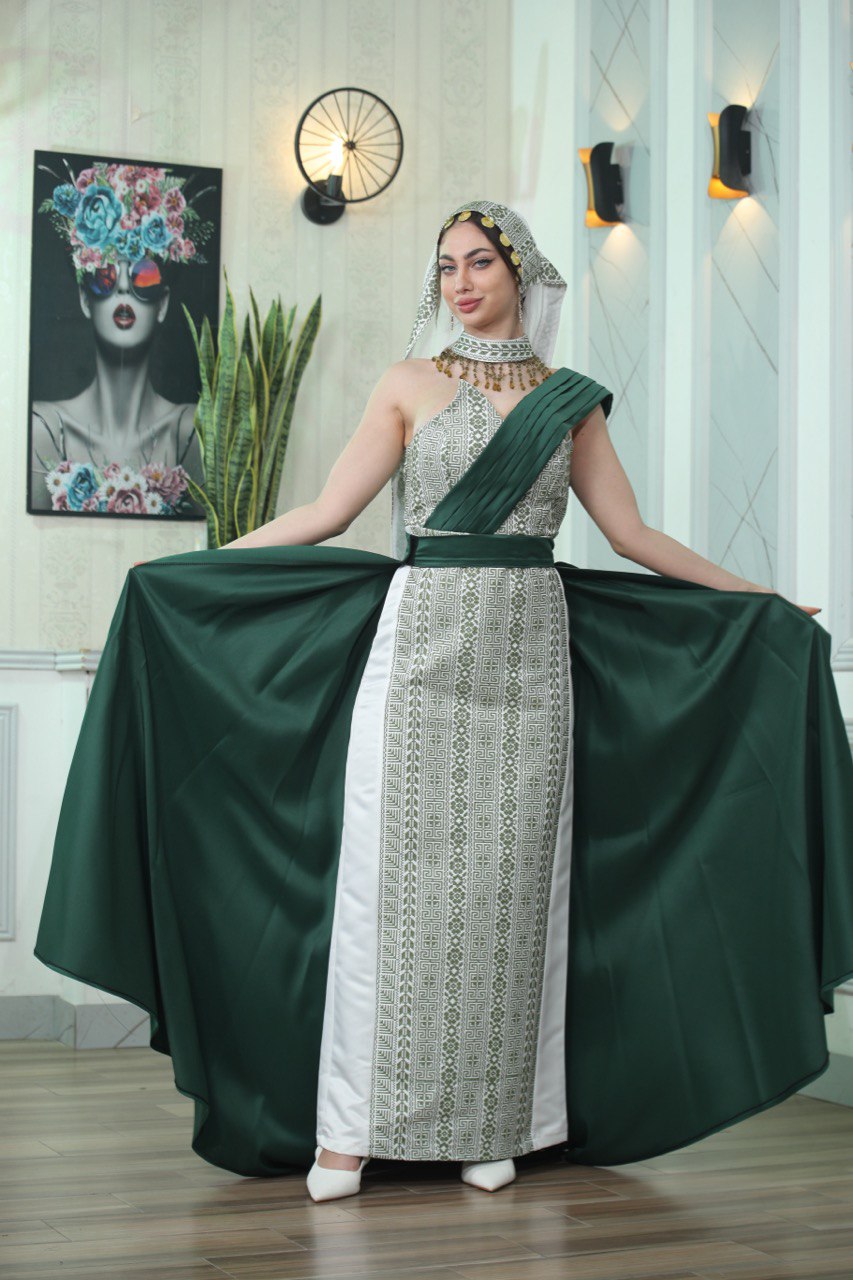 Embroidered Sleeveless Dress with Plain Extension