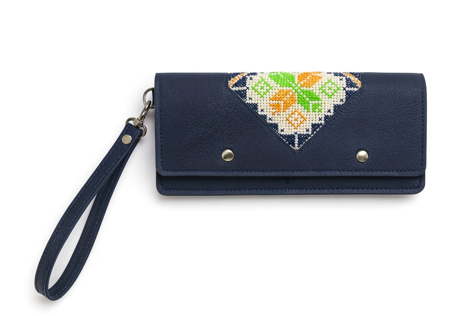 Black Embroidered Wallet