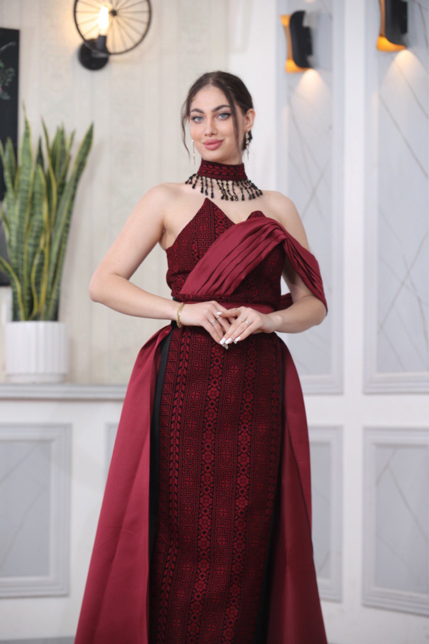 Embroidered Sleeveless Dress with Plain Extension