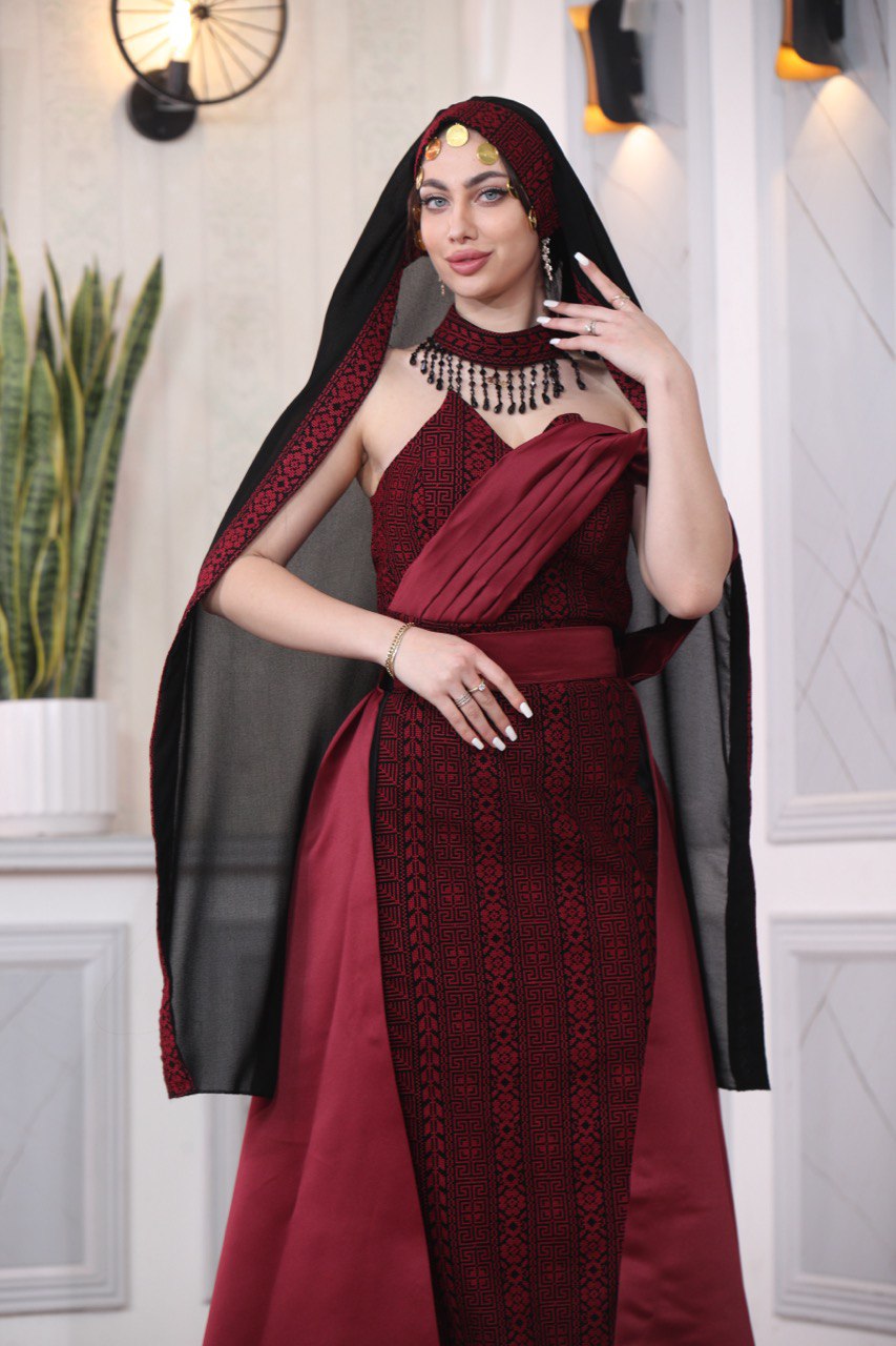 Embroidered Sleeveless Dress with Plain Extension