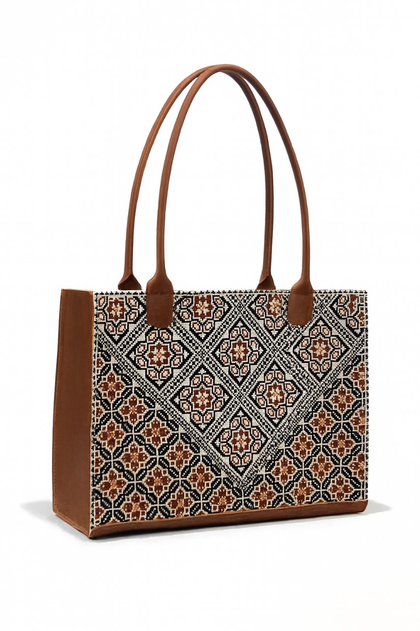 Embroidered Leather Handbag
